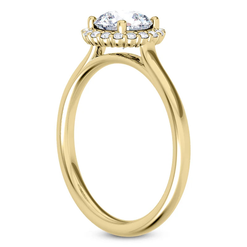 Solitaire diamant taille émeraude en or 14 carats
