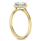 Solitaire diamant taille émeraude en or 14 carats