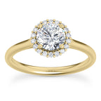 Solitaire diamant taille émeraude en or 14 carats