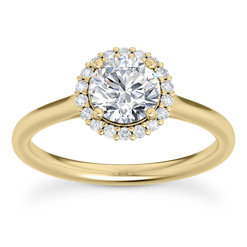 Solitaire diamant taille émeraude en or 14 carats