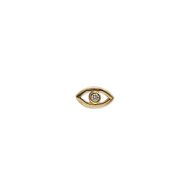 14 Karat Yellow Gold Dew Drop Evil Eye Earrings