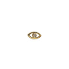 14 Karat Yellow Gold Dew Drop Evil Eye Earrings