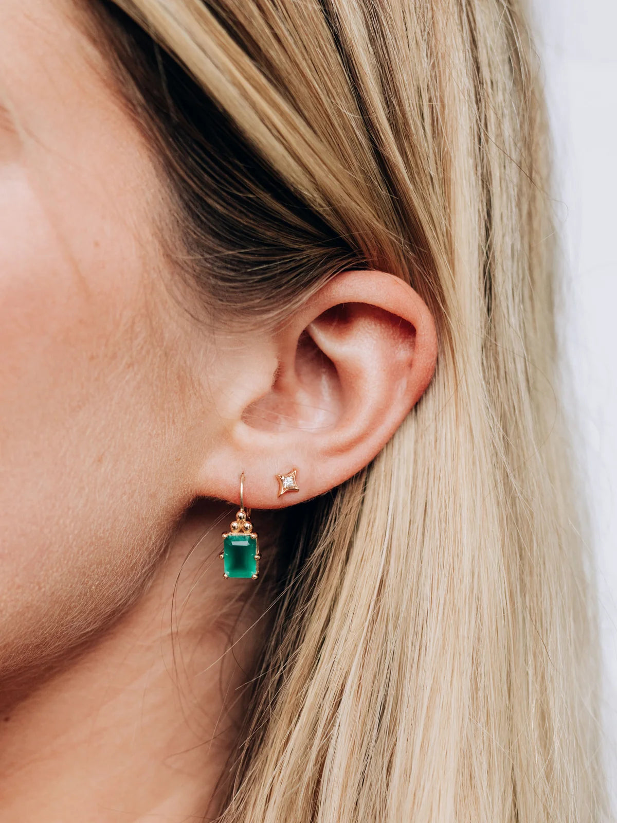 14 Karat Gothic Diamond Stud