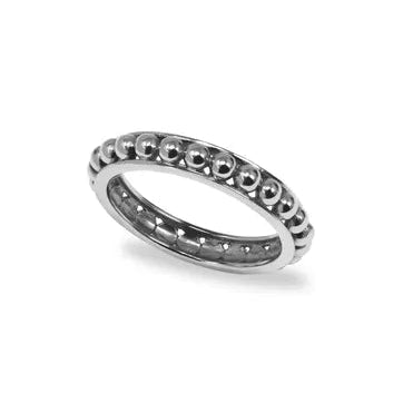Jac+Jo Silver Strata Dotted Band