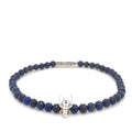 Lapis Lazuli Stretch Bracelet with Silver Skull Detail