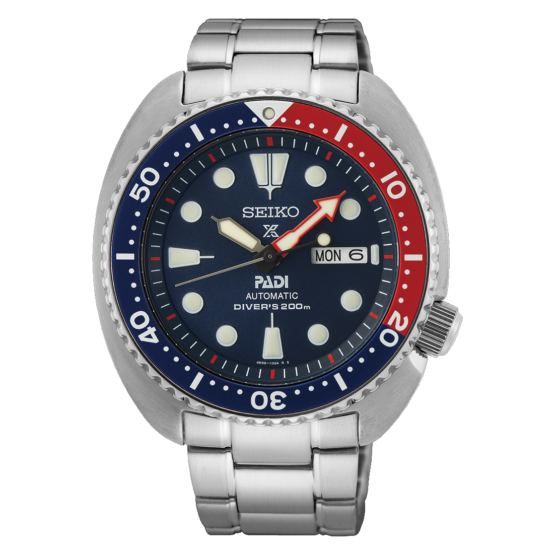 Prospex 'Turtle' , PADI, Black Bezel, SS Bracelet