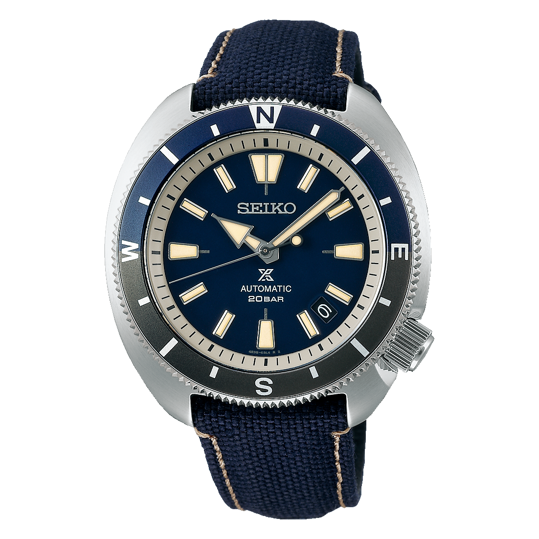 Prospex Tortoise, Blue Dial, Blue/Grey Bezel, Nylon Strap