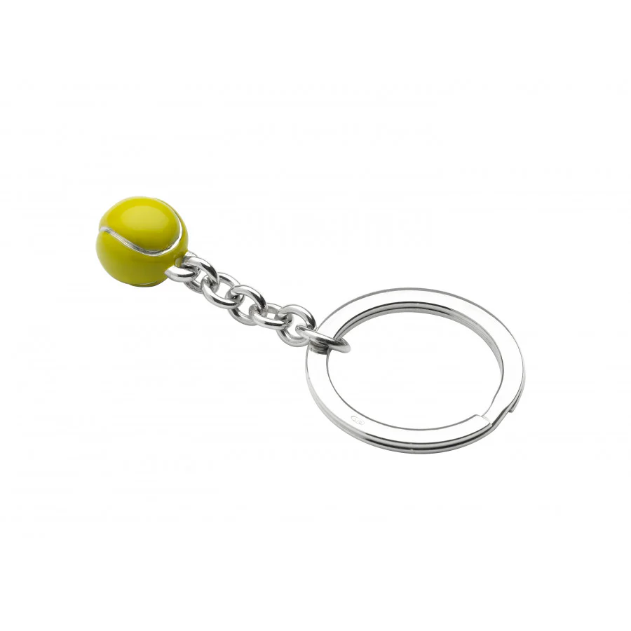 Silver Tennis Ball Key Ring