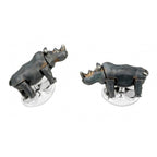 Silver Charging Rhino Cufflinks