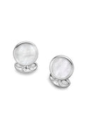 Round Cufflinks, Mother-Of-Pearl & Sterling Silver