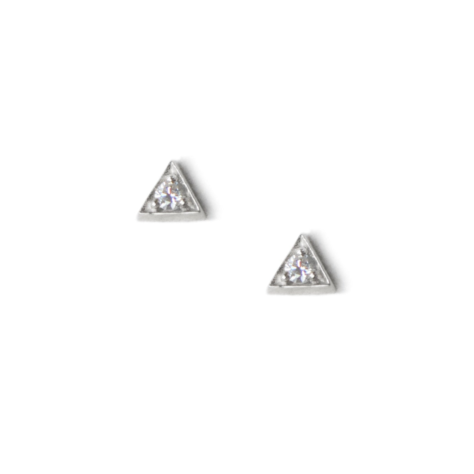 Silver Aztec Cléo Triangle Studs