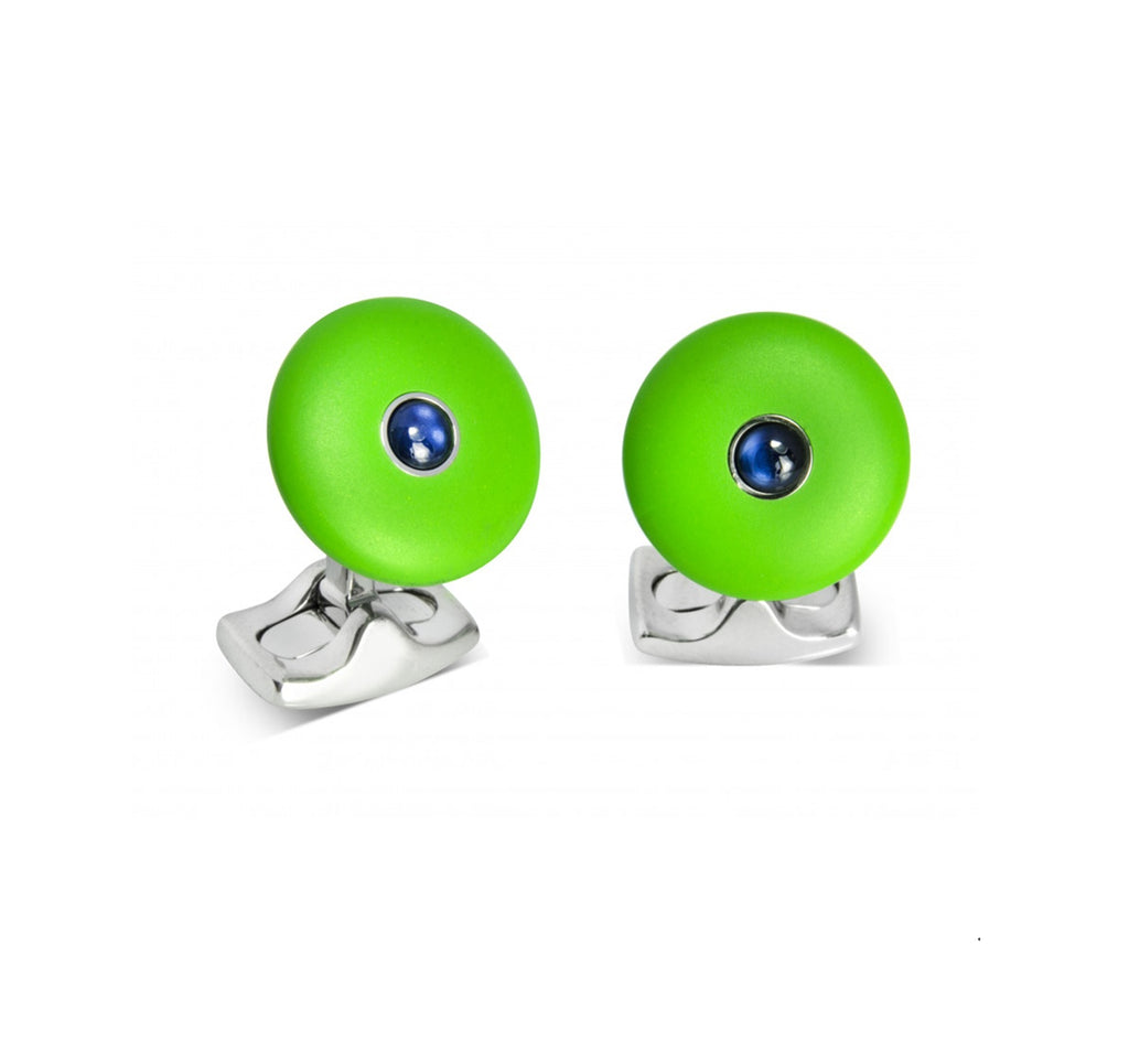 Round Green Cufflinks from the 'Brights'