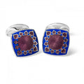 Fancy Enamel Cufflinks in Red and Blue