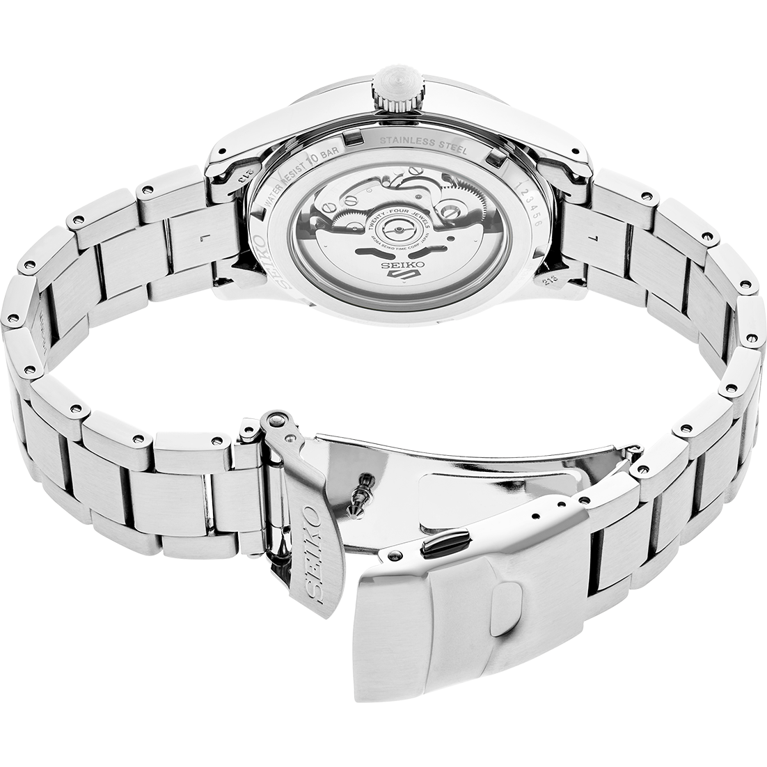 Seiko 5 Sport Black Dial SS Bracelet