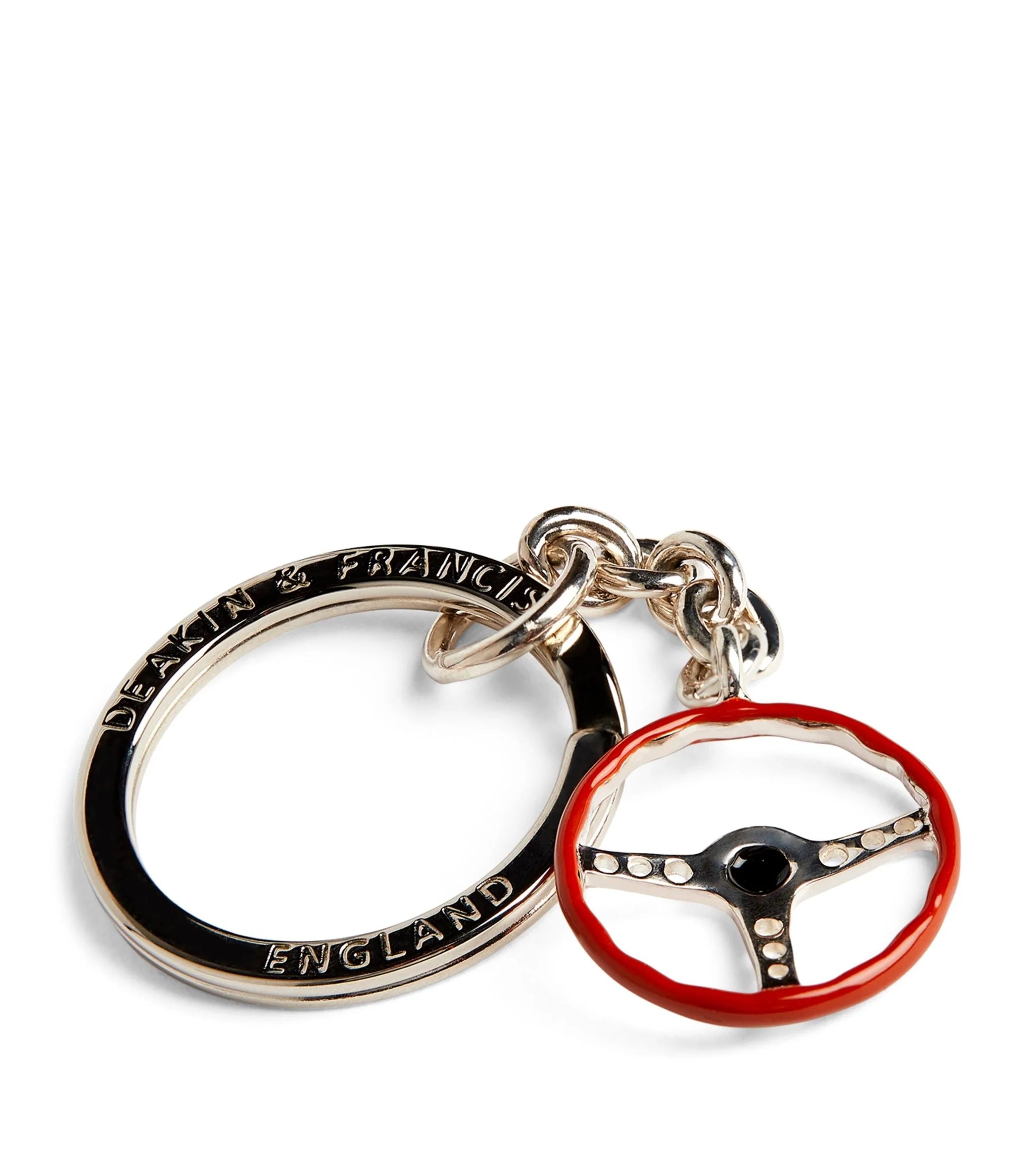 Silver Steering Wheel Key Ring