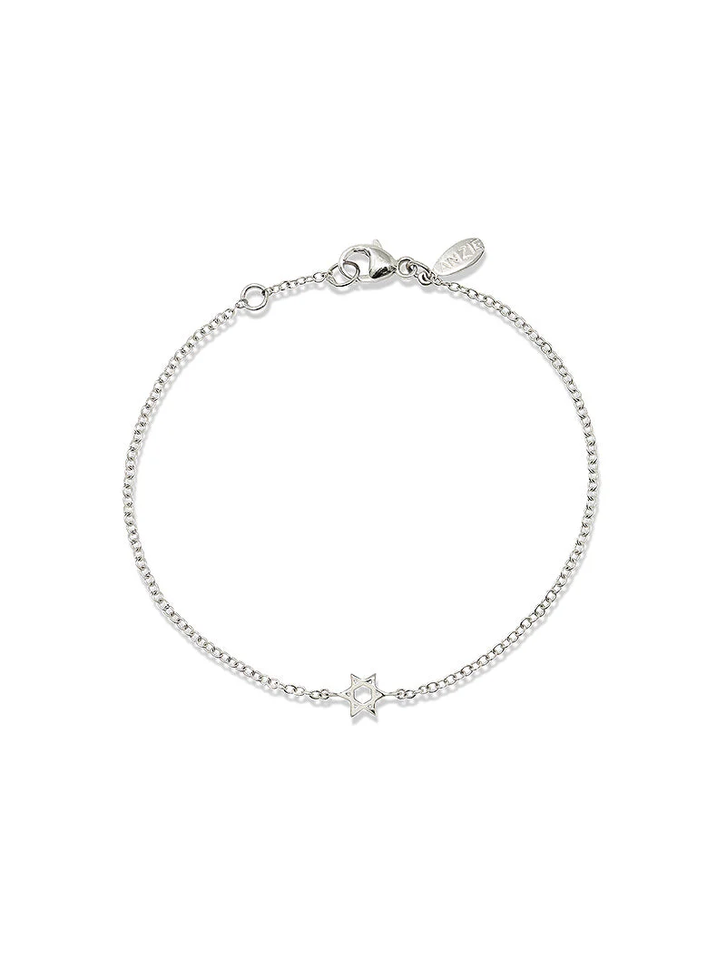 Silver Love Letter Star of David Bracelet