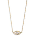 14 Karat Gold Pave Evil Eye Necklace