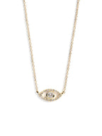 14 Karat Gold Pave Evil Eye Necklace