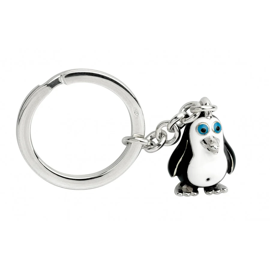 Silver Penguin Key Ring