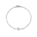 Silver Love Letter Pave Star of David Bracelet