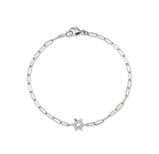 Silver Love Letter Pave Star of David Bracelet