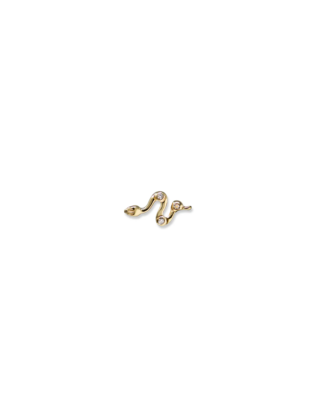 14Y Anzie X Mel Soldera Snake Stud Earring, Left, 0.015