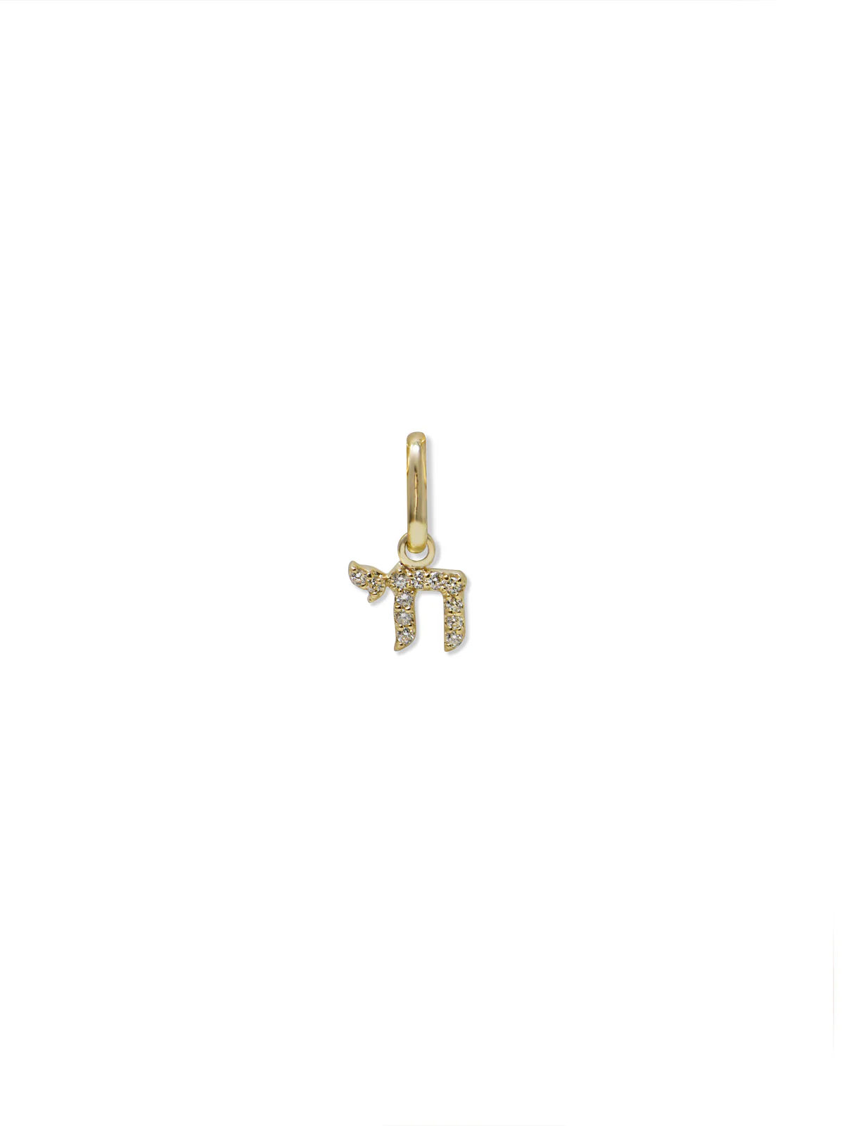 14 Karat  Love Letter Mini Chai Pendant
