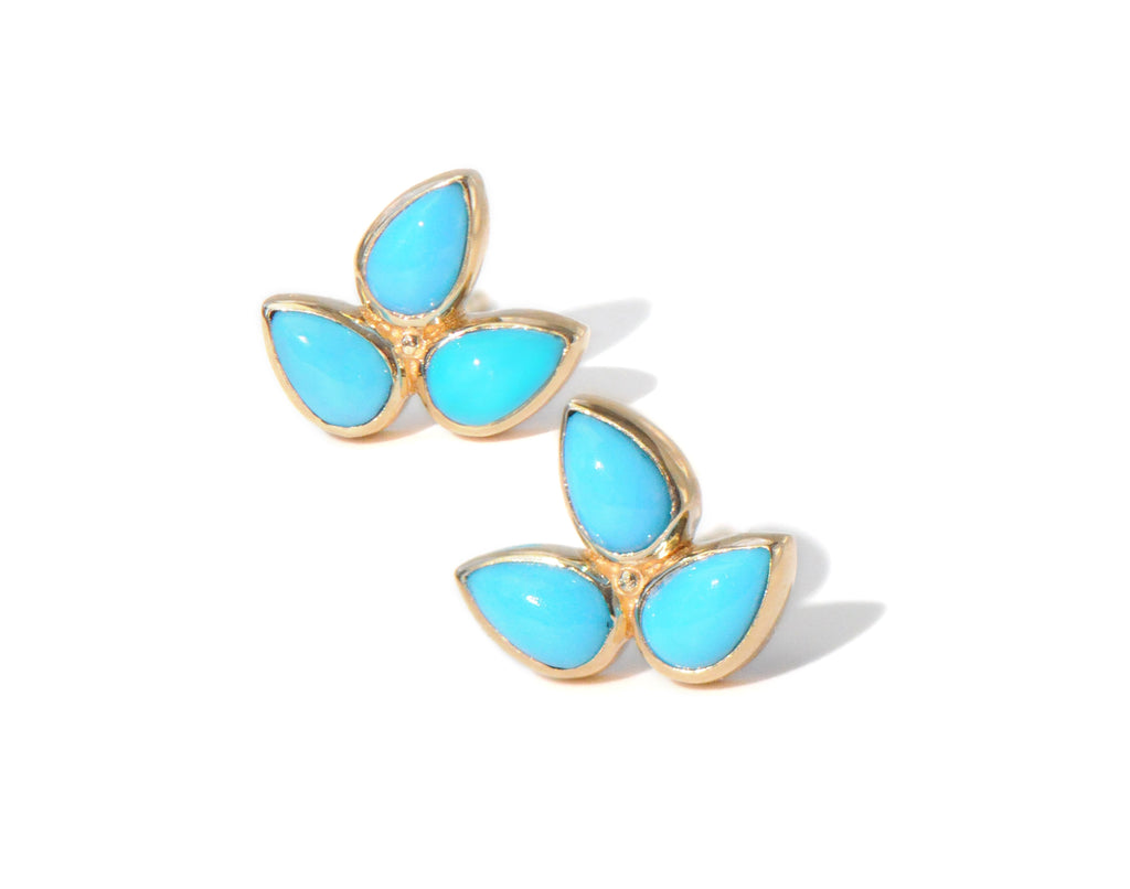 14 Karat Yellow Gold Bouquet Fleur de Lis Studs