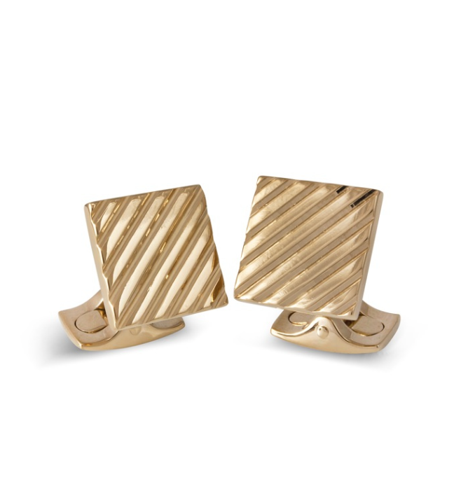 Square Engine Turned Cufflinks