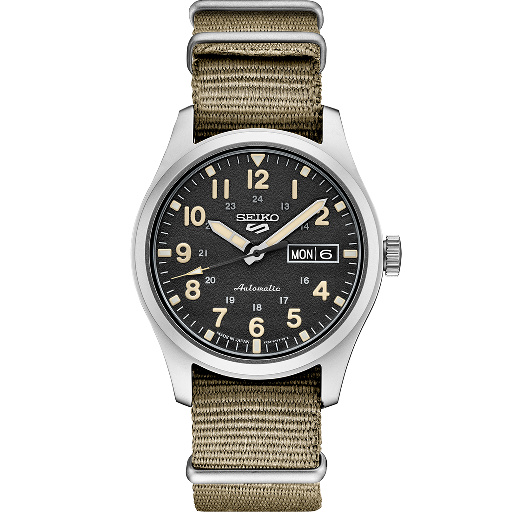 Seiko 5 Sport Grey/Green Dial Nato Strap