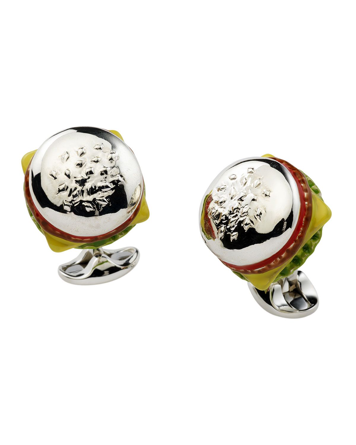 Silver Burger Cufflinks