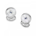 Round Mother-of-Pearl and Sapphire Cufflinks