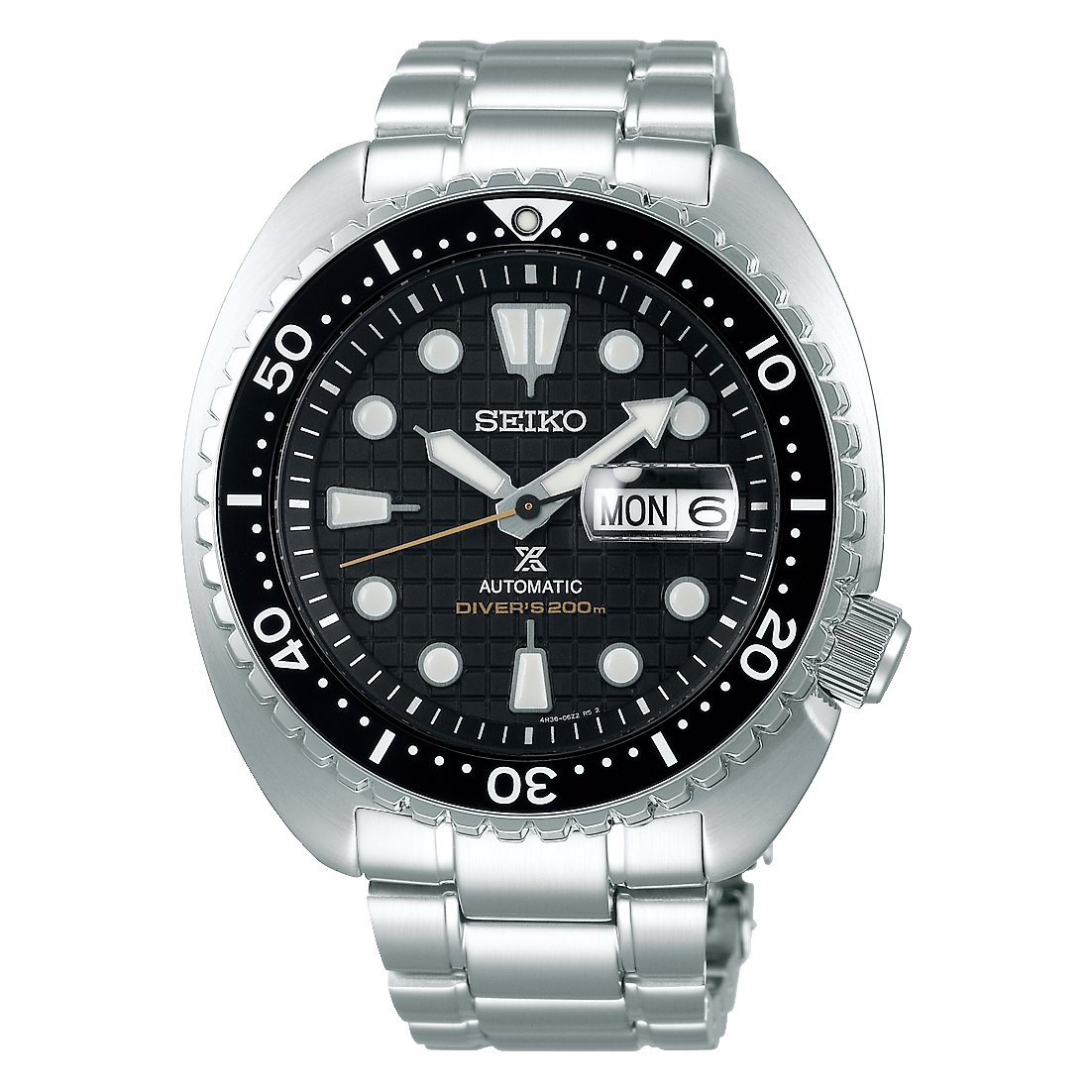 Prospex 'Turtle' , Black Dial, Black Bezel, SS Bracelet