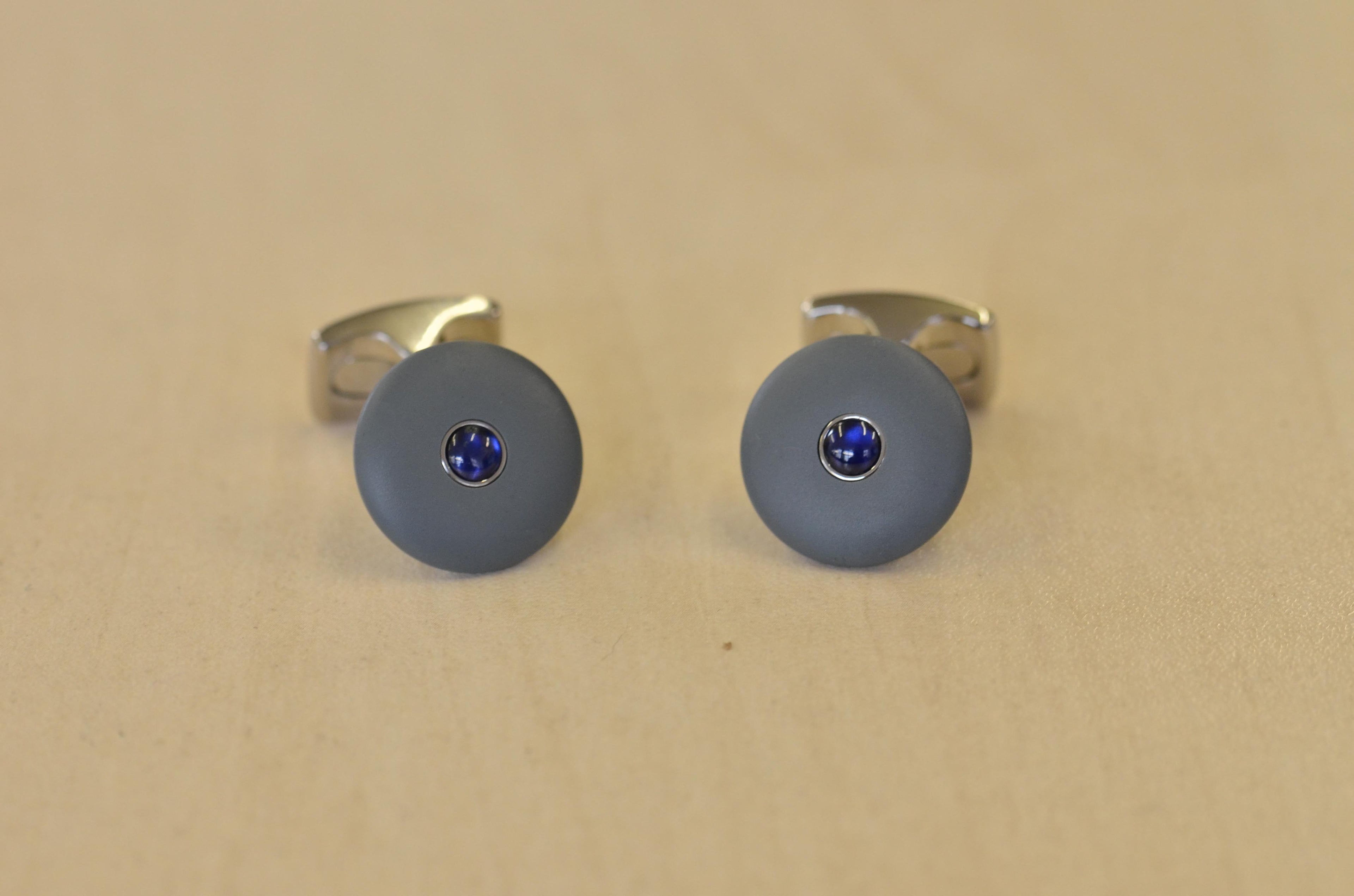 Round Grey Cufflinks from the 'Brights'