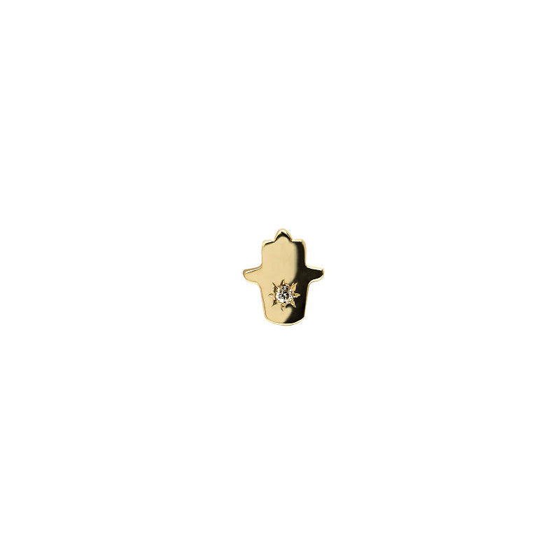 14 Karat Gold Jac+Jo Icon Hamsa Stud