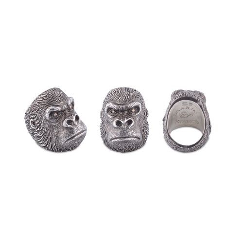 Grumpy Gorilla Ring, Sterling Silver