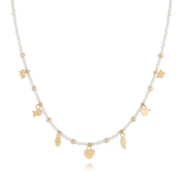 Vermeil Charm & Bead Station Necklaces, (Var) 16"