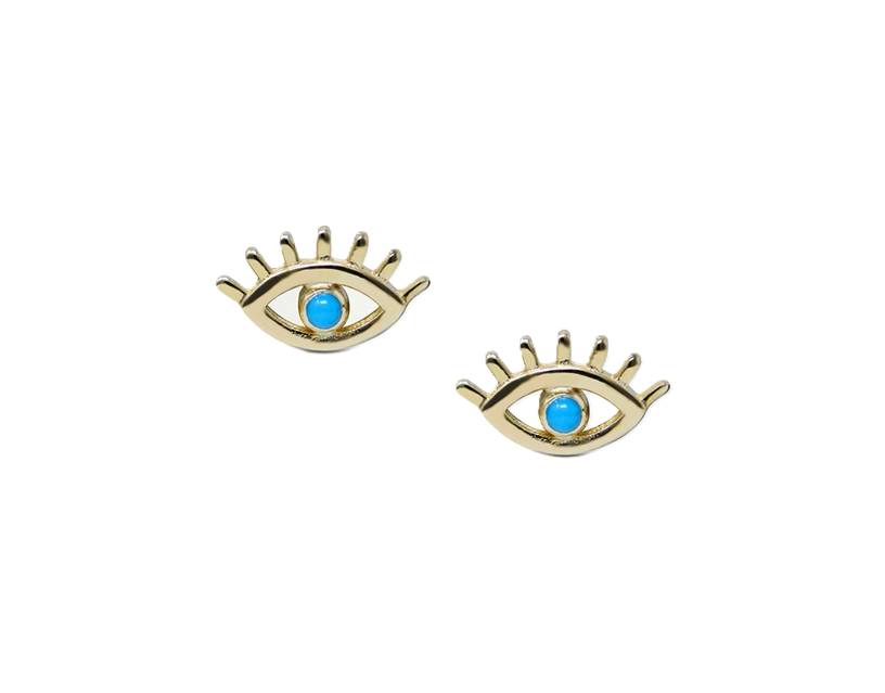 14 Karat Gold Mel Soldera Evil Eye Lash Studs