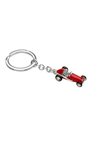 Silver Racing Car Key Ring