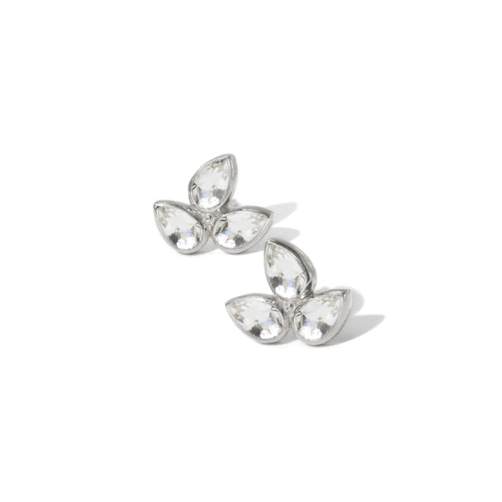 Silver Fleur de Lis Bouquet Studs