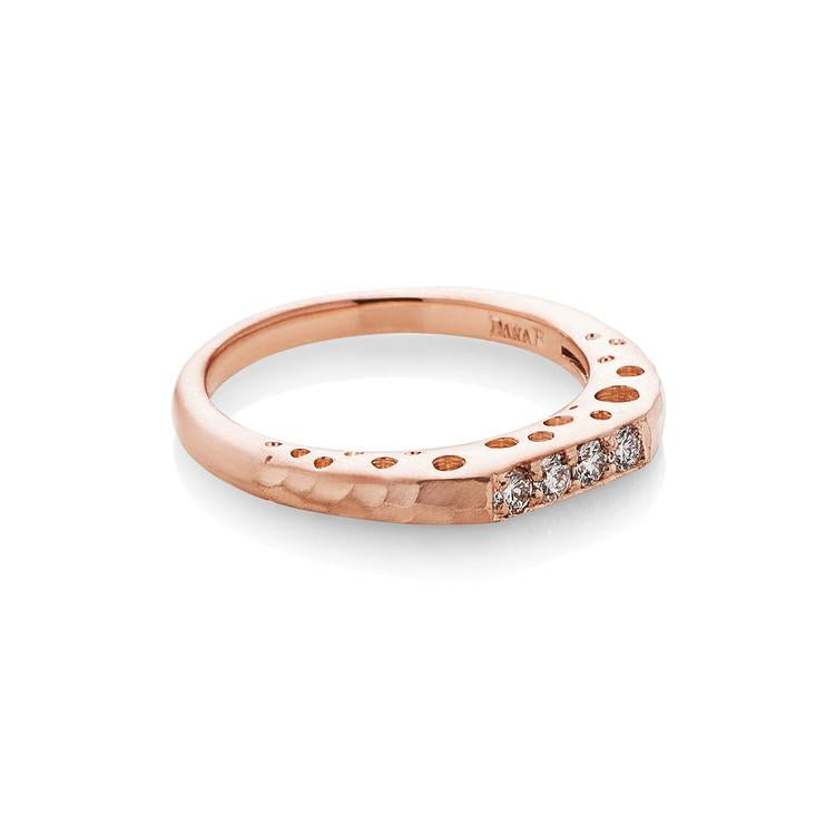 18 Karat Rose Gold Oculus Bar Stack Ring 4-.12