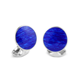 Silver Ocean Haze Enamel Cufflinks in  Blue