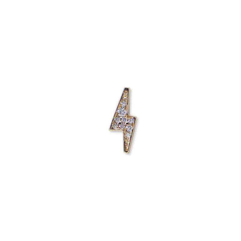 14 Karat Gold Aztec Lightning Bolt Single Stud