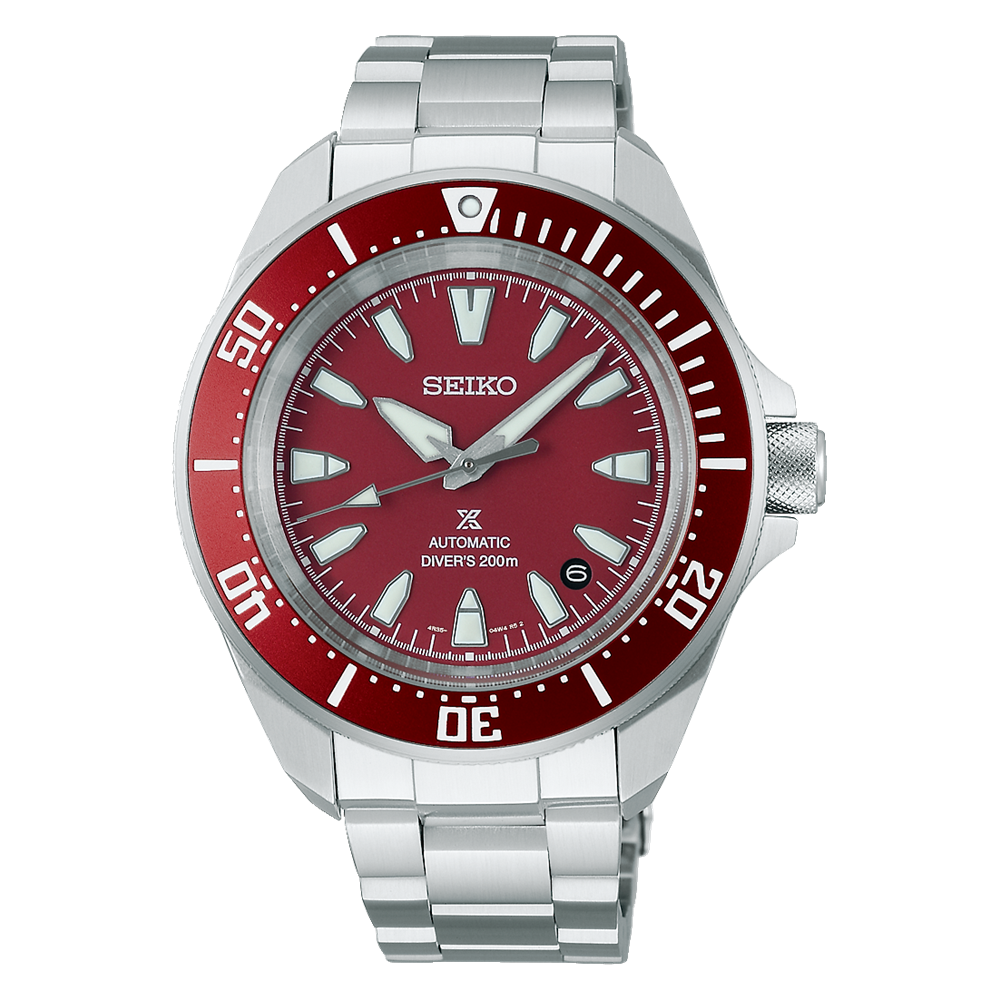 Prospex 'Samurai' Red Dial & Bezel SS Bracelet