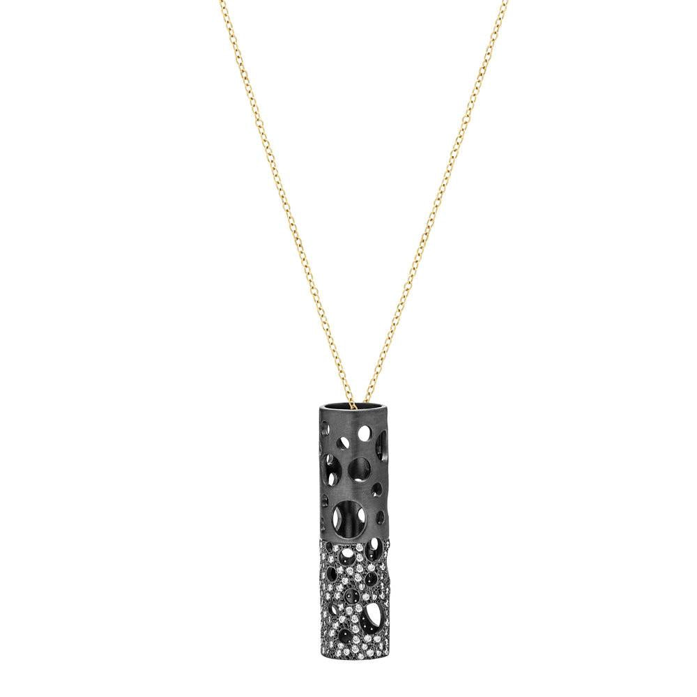 Burnish Set Holly Pendant 18KT & Silver .35
