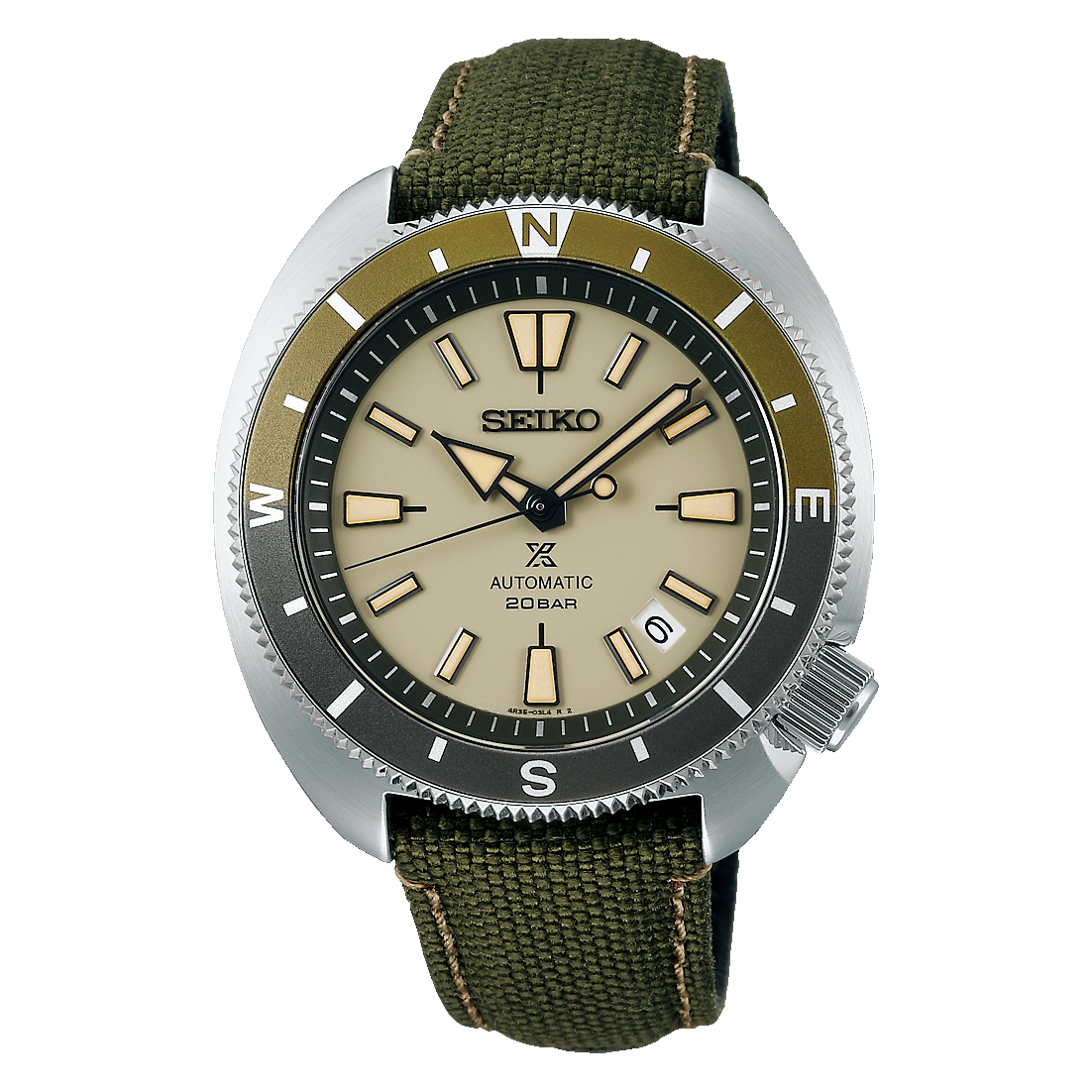 Prospex Tortoise, Lt Green Dial, Green Bezel, Nylon Strap