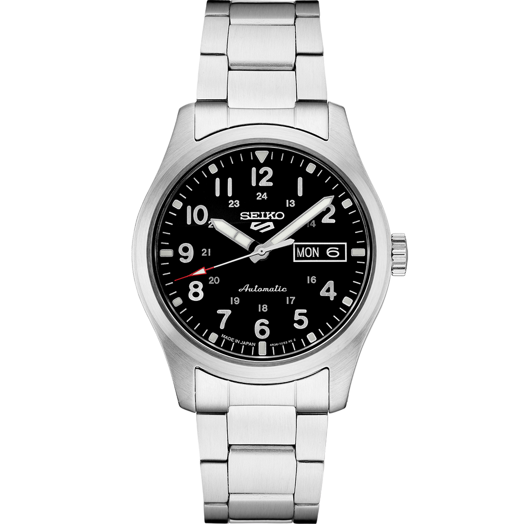Seiko 5 Sport Black Dial SS Bracelet
