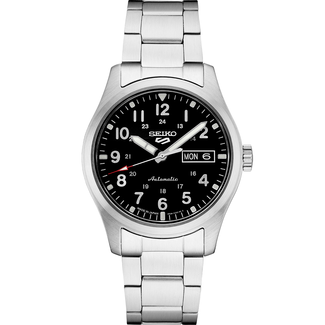 Seiko 5 Sport Black Dial SS Bracelet