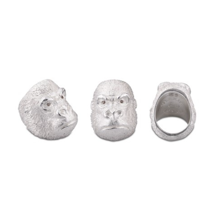 Grumpy Gorilla Ring, Sterling Silver