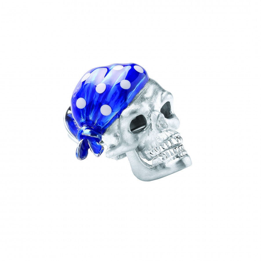 Silver Skull with Bandanas Cufflinks